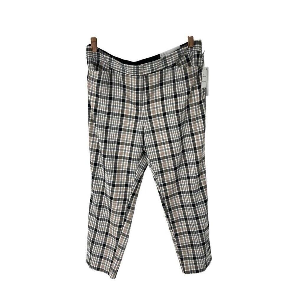 Liz Claiborne Classic Gray Plaid Elastic Waistband Pants Sz 18 NWT Womens